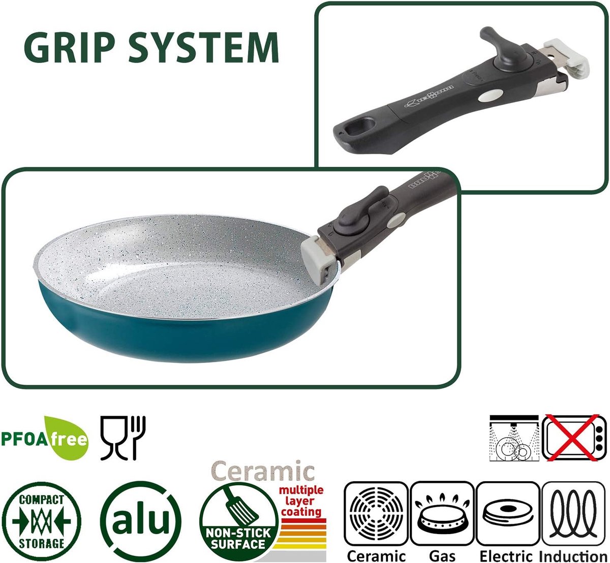 Brunner Carezza - Camping Pannenset - Ø22 cm - 7+1 Delig - Stapelbaar