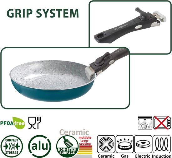 Brunner Carezza - Camping Pannenset - Ø22 cm - 7+1 Delig - Stapelbaar - Vacublock - Aluminium - Campingkookset - PFOA Vrij van Brunner — afbeelding 4