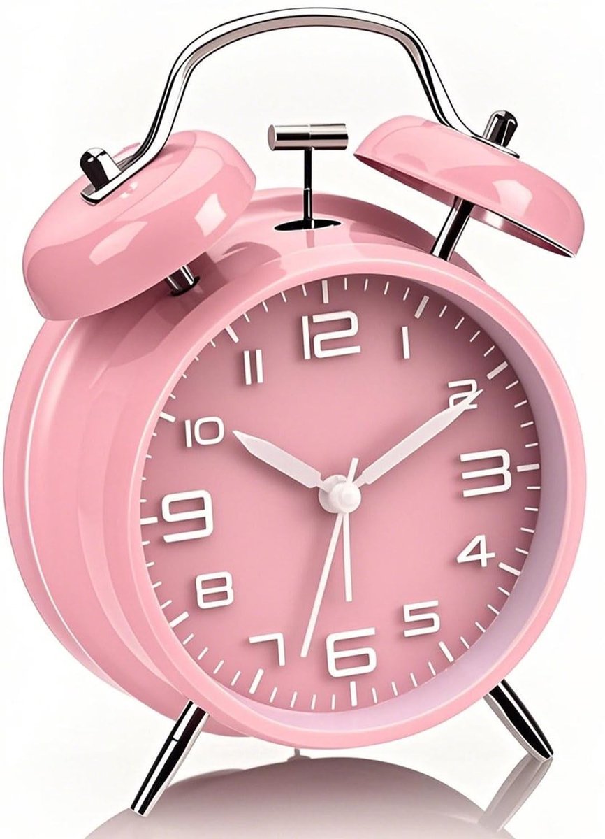 Solidchoice - Roze Alarmklok met Dubbel Bell voor Zware Slapers