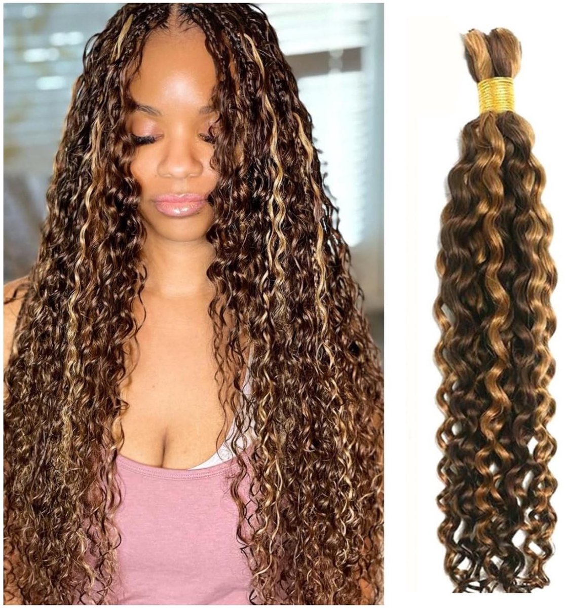 Solidchoice - Deep Wave Bulk Menselijk Haar met Ombre 22 Inch