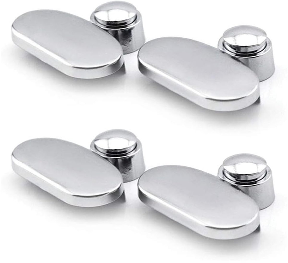 Solidchoice - Set van 4 Spiegelclips van Zinklegering voor Wandbevestiging