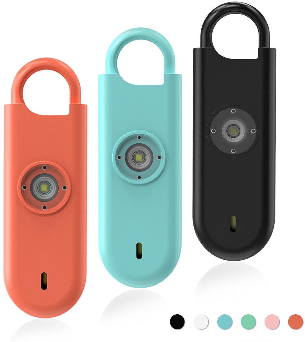 Solidchoice - 3 Stuks Persoonlijke Alarm voor Vrouwen (140DB) - Oranje, Blauw, Zwart