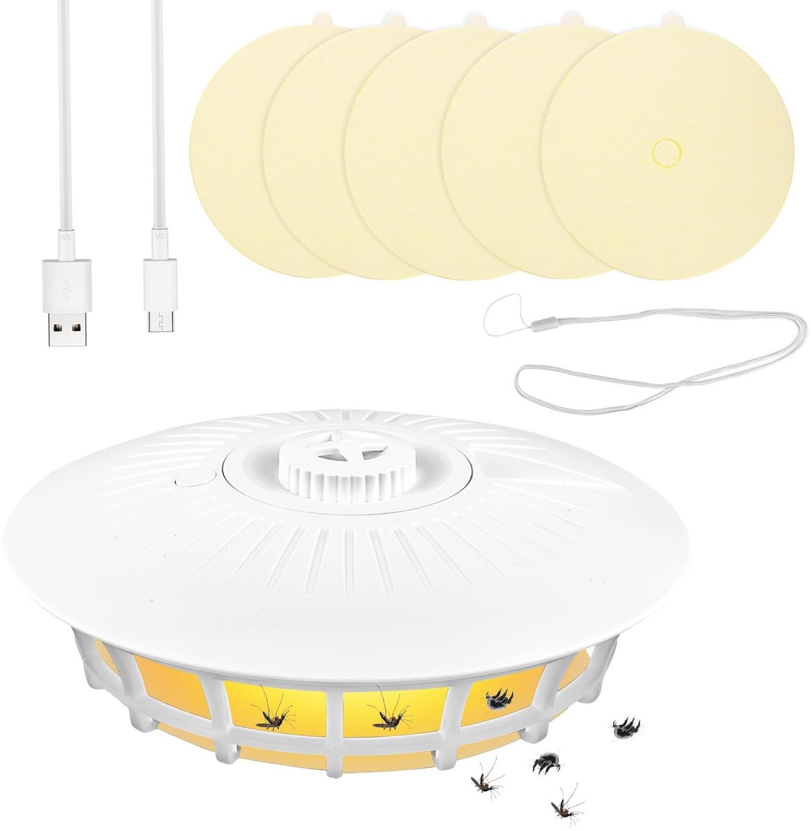 Solidchoice - Vlooienval met Adhesieve Schijven en 4 Lichtmodi
