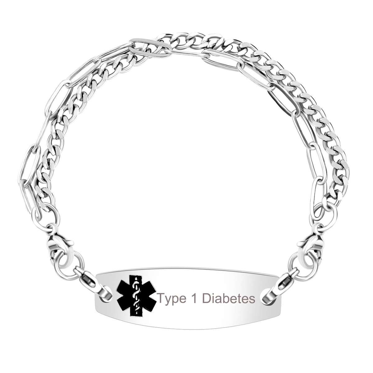 Solidchoice - Elegante Medische Alarm Armband van RVS met Gratis Gravure
