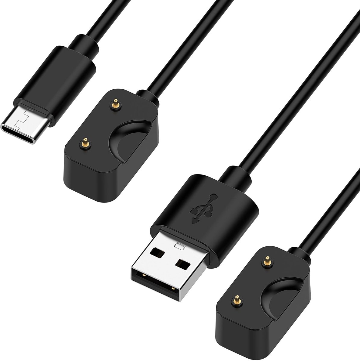 Solidchoice - 1m USB-A en USB-C Kabelset voor Samsung Galaxy Fit 3, Gevlochten en Slijtvast