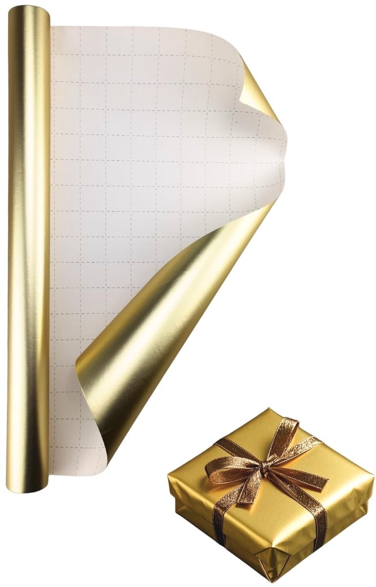 Solidchoice - Metallic Cadeaupapier Goud 43 cm x 10 m voor Feestdagen