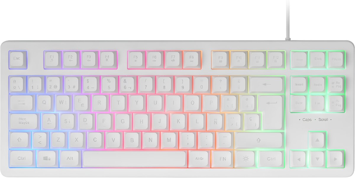 Lìon® Gaming Toetsenbord - Toetsenbord Gaming - Bedrade Gaming Toetsenbord - Toetsenborden - Wit - 39cm x 18cm x 5cm