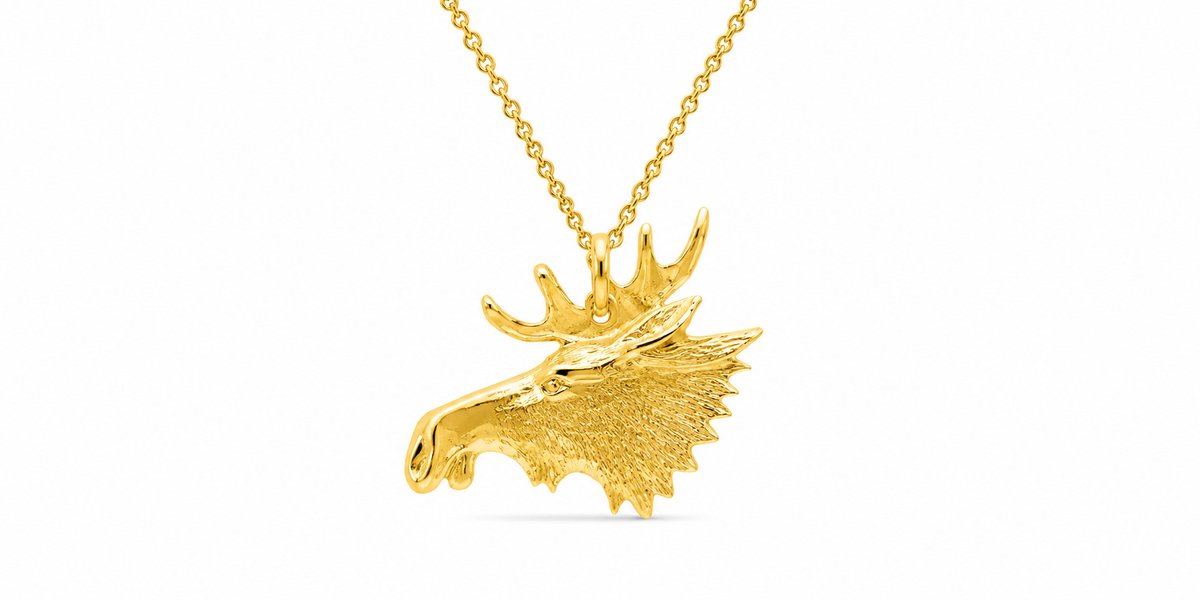 AuBor ®. Hanger. Goud. De elandenkop.