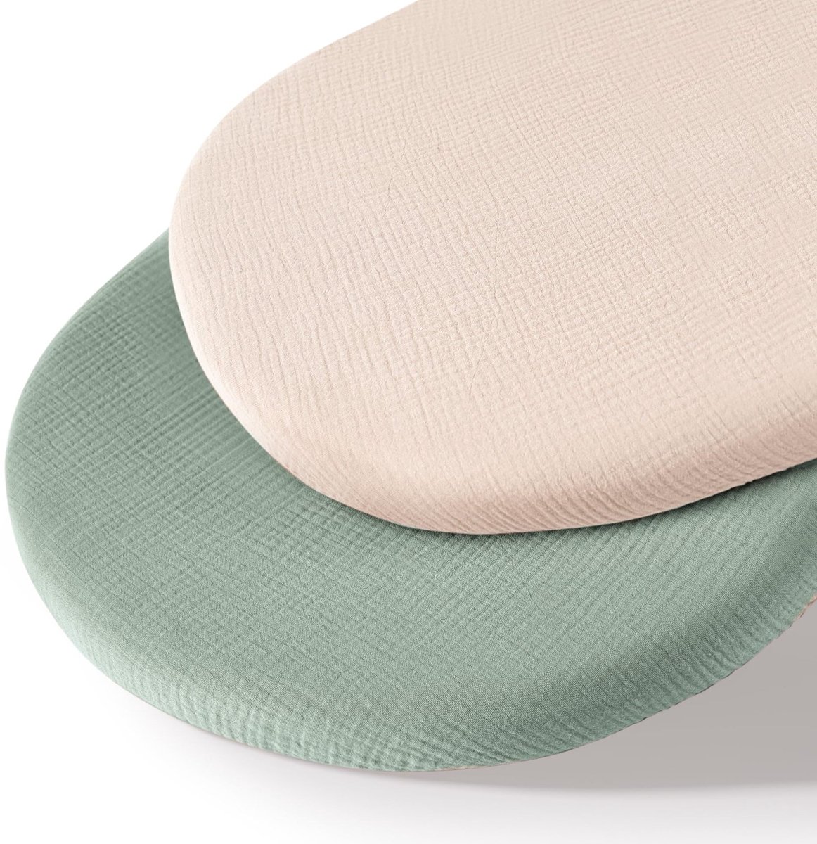Wieg hoeslaken set van 2 stuks - ademend mousseline katoen - afneembaar wasbaar buitenhoes - geschikt voor babywieg matras - 32 * 17 inchStijl 20