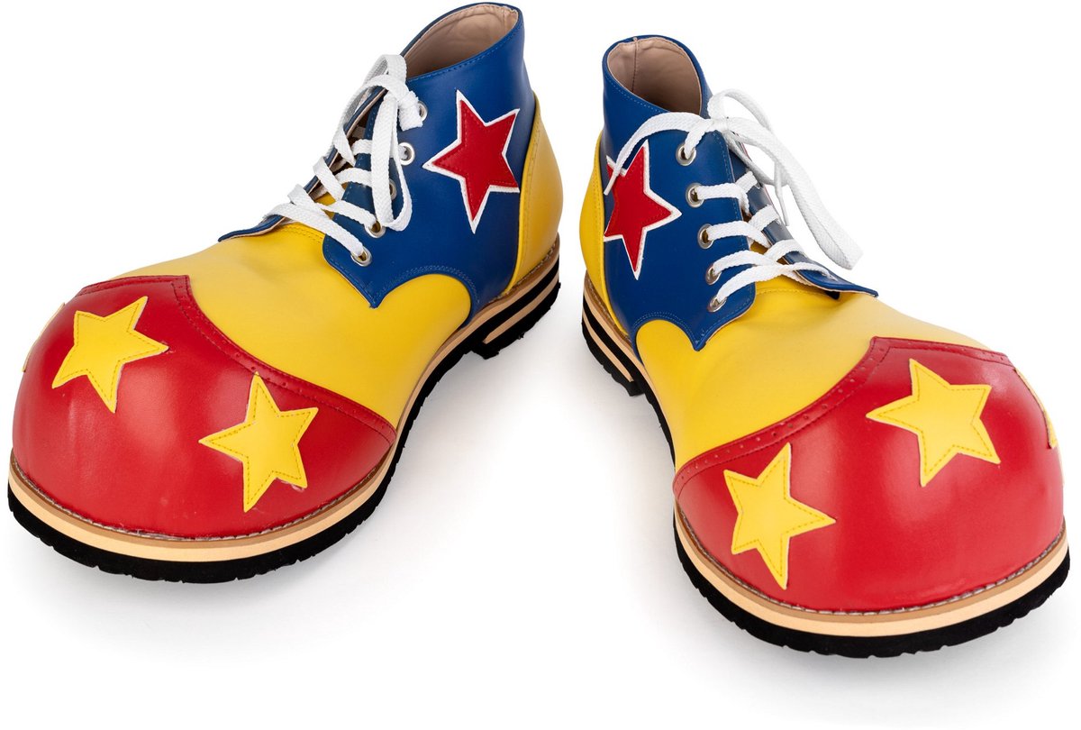 Clownsschoenen Geel-Rood-Blauw