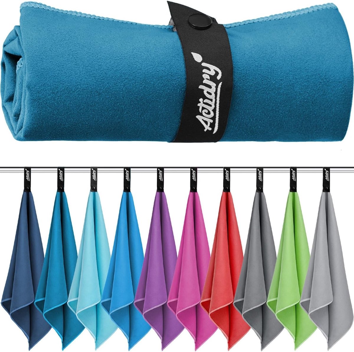 Microvezelhanddoek - Petrolblauw - 100 x 200 cm - Zeer Absorberend en Sneldrogend - Voor Strand, Bad, Sauna en Sport