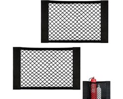 Kofferbaknet - Zwart - 40 x 25 cm - Elastisch Nylon met Klittenband - Voor Auto, SUV en Truck