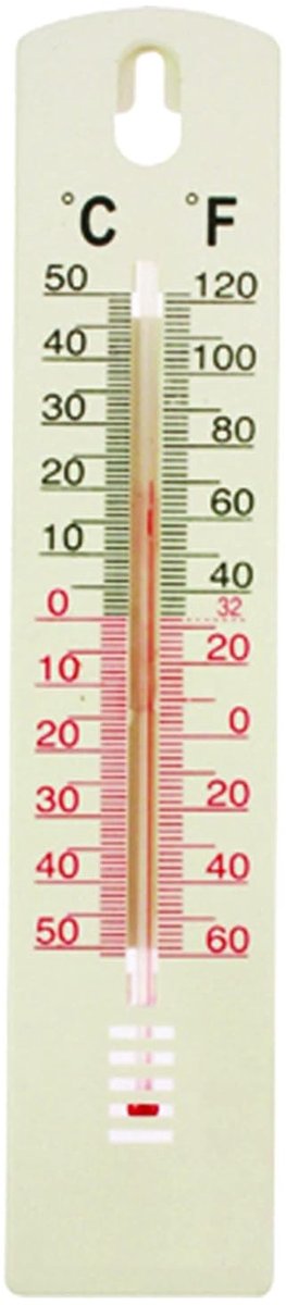 Wandthermometer - Wit - 20 cm - Kunststof - Voor Binnen en Buiten