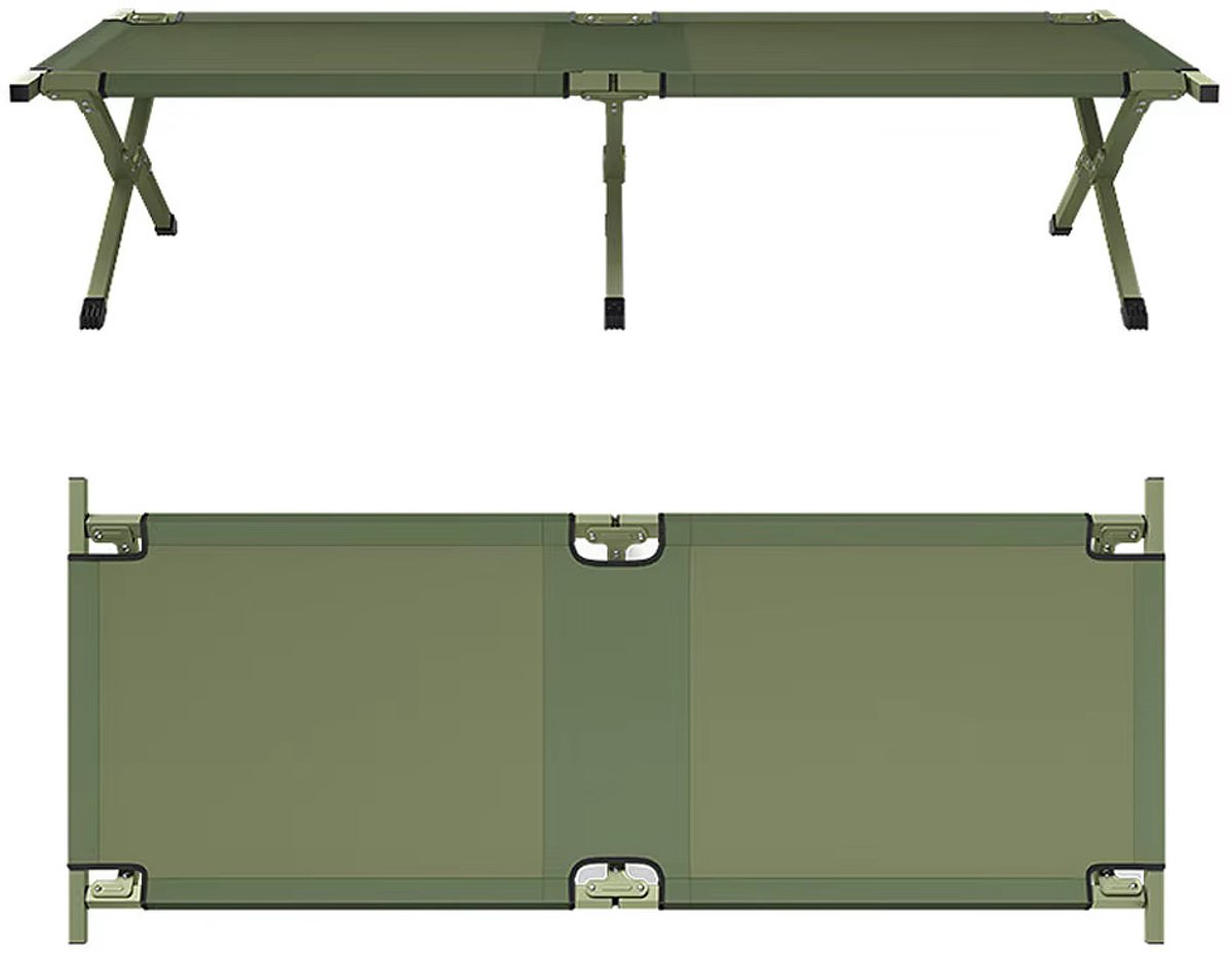 Archi Opvouwbaar Campingbed – Bed - 200 kg Draagvermogen – Stalen Frame – Oxford-stof – Inclusief Opbergtas – 192 × 64 × 42 cm - Groen