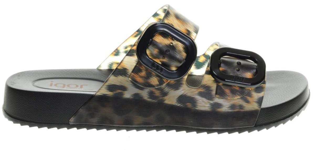 Zwarte Leopard Slipper Igor maat 40