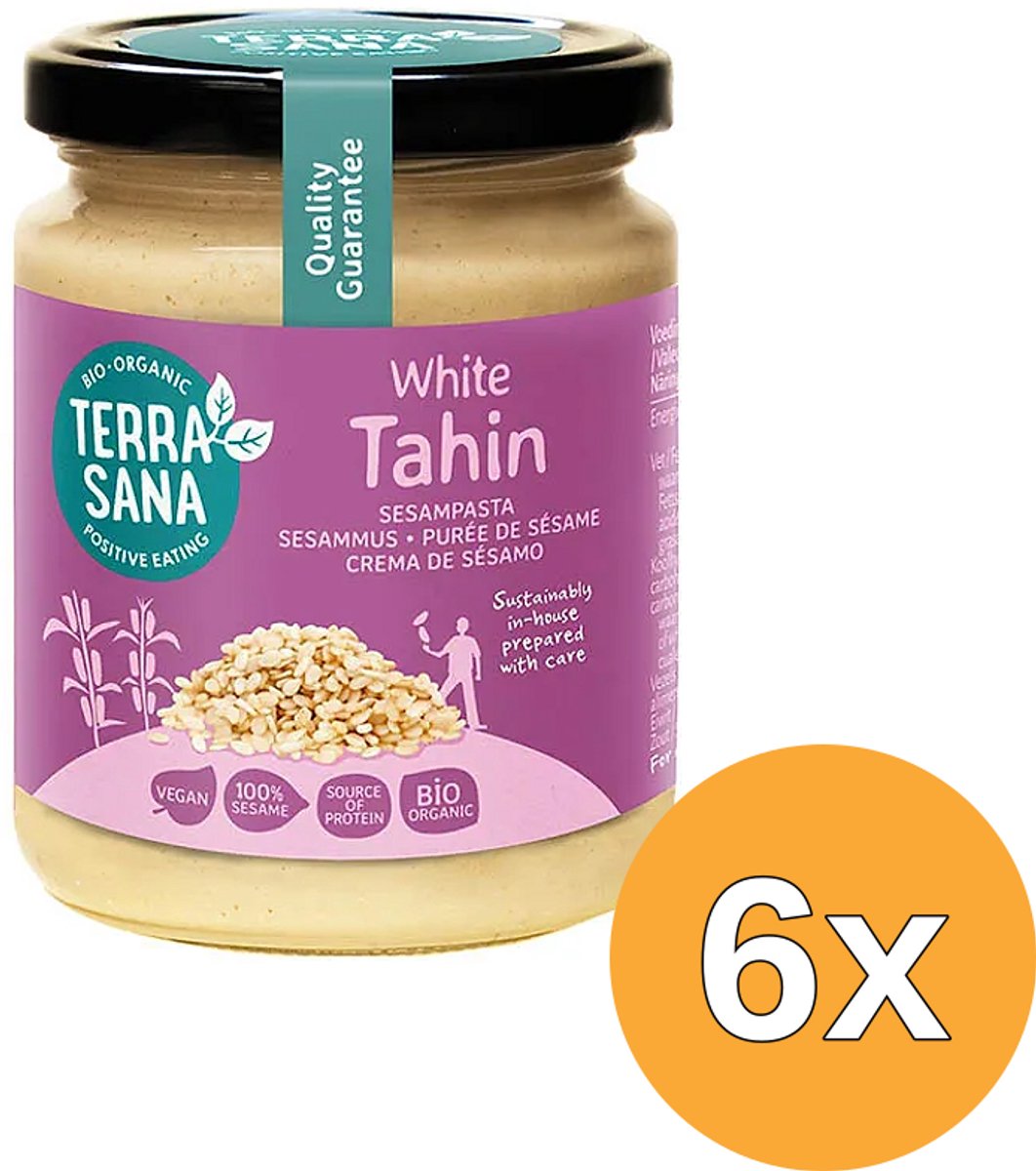 6x TerraSana Tahin Sesampasta wit bio (250 gr)