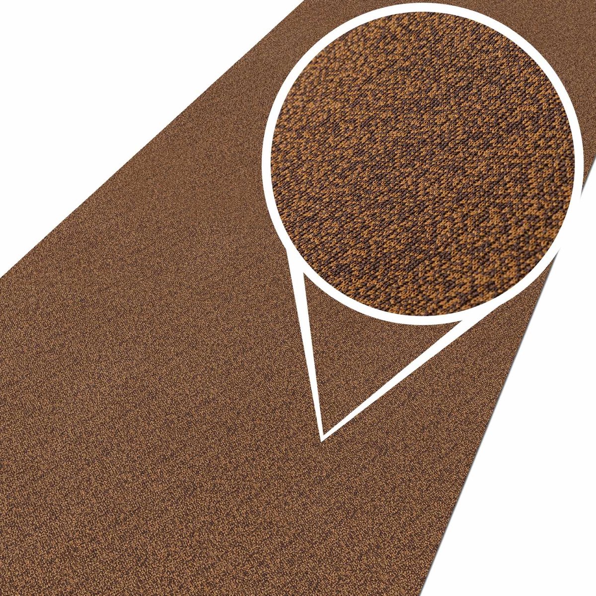 ANRO Tapijtloper Tamara Bruin 400x100cm – Velours Gangloper Antislip Keukenloper Hal Op Maat