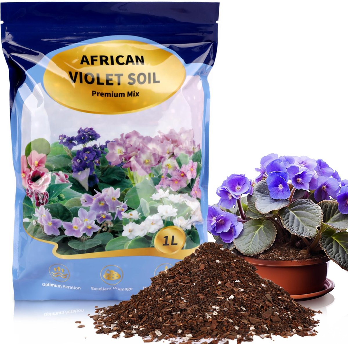 Bloemgrondmix voor Afrikaanse Viooltjes 1L