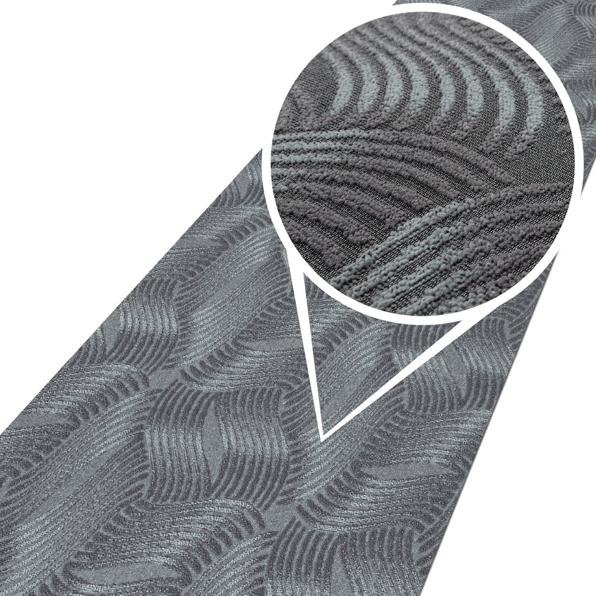 ANRO Tapijtloper Julianna Grijs 500x67cm – Velours Gangloper Antislip Keukenloper Hal Op Maat