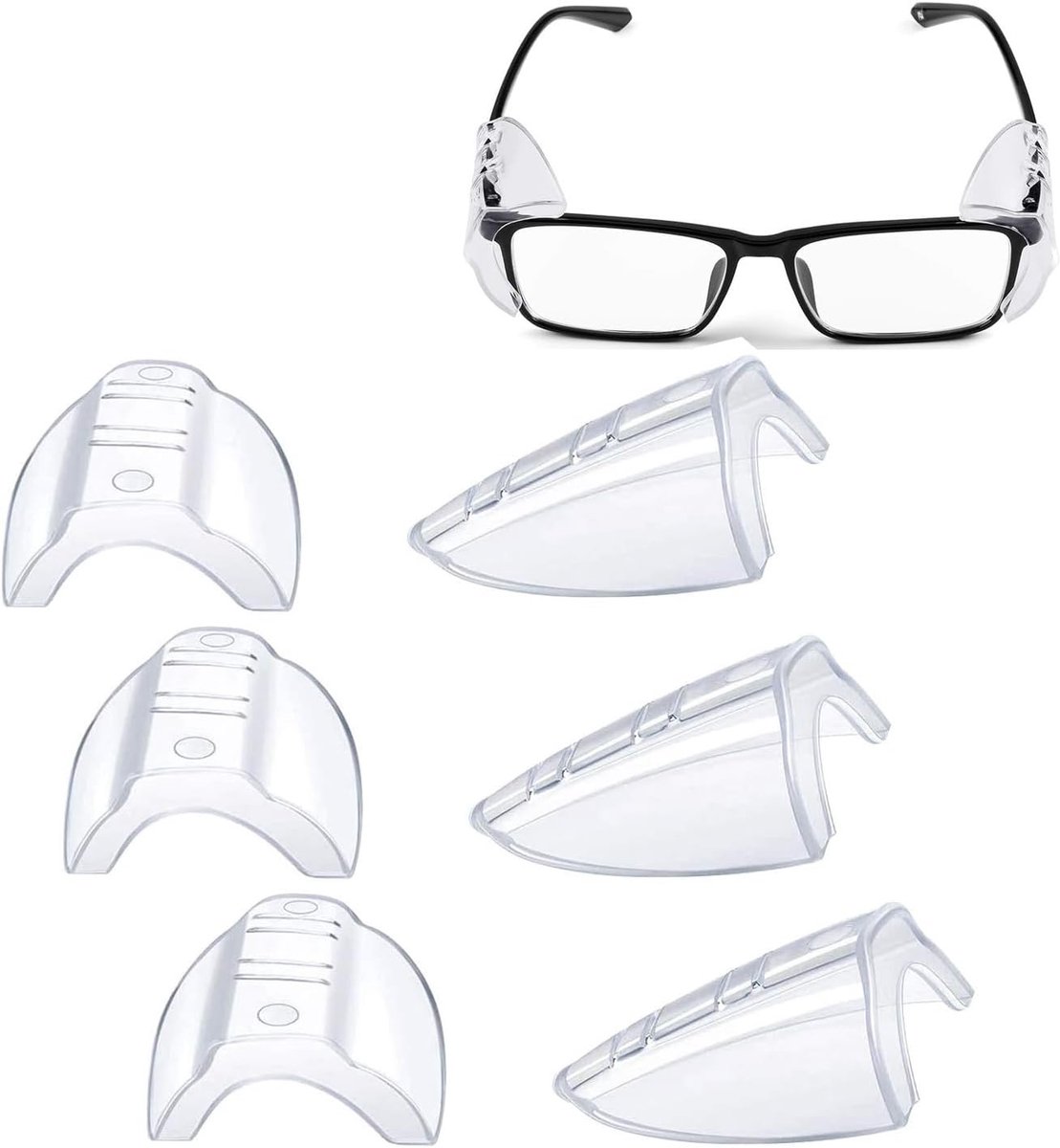 Veiligheidsbrillen met Zijdelingse Bescherming - Transparant - 4,7 x 4,4 x 2,0 cm - Flexibel TPU - Voor Kleine en Middelgrote Brillen