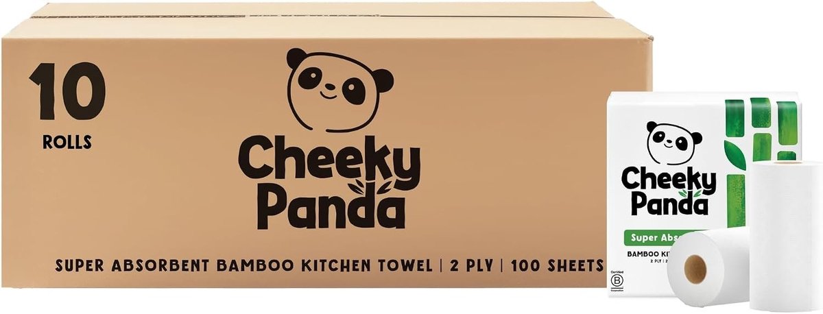 Bamboe Keukenpapier - Enkel - 10 Jumbo Rollen x 100 Vellen - Sterk en Super Absorberend - Voor Duurzaam Gebruik