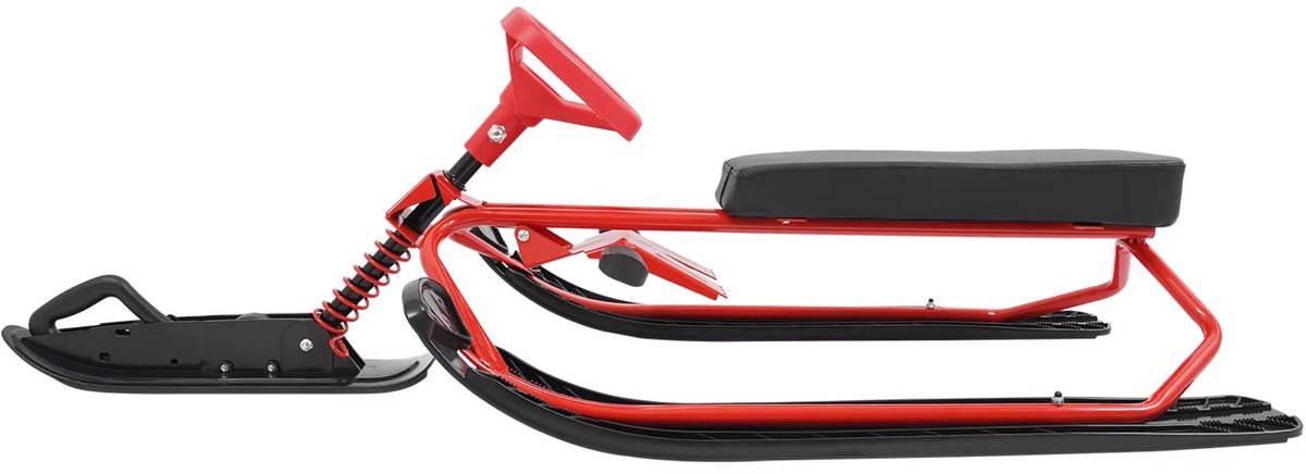 Winterski-slee met stuurwiel - Snowracer slee - Heavy-duty - 100 kg draagvermogen - Voor kinderen, tieners en volwassenen