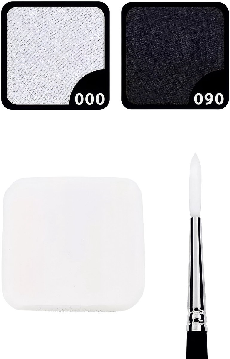 Aqua make-up set zwart-wit met spons en penseel - Carnaval