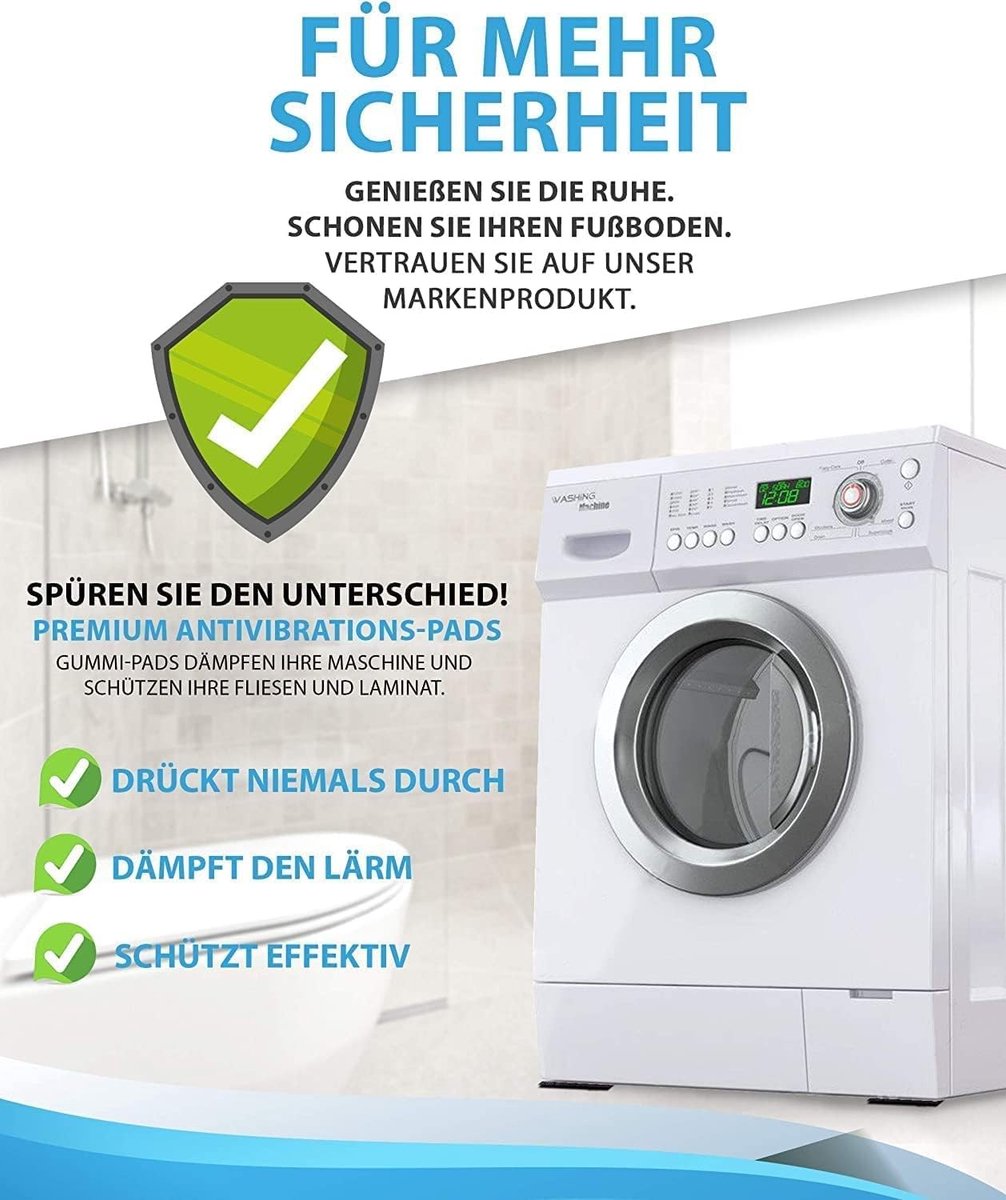 Wasmachine Pads - Zwart - 9 x 9 x 1 cm - Rubberen Trillingsdempers voor Meubels en Apparaten