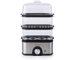 Voedselstomer 3-Laags - Stoomkoker Eten - Gezond Koken - Gelijktijdig Koken - 3 Liter - Zilver