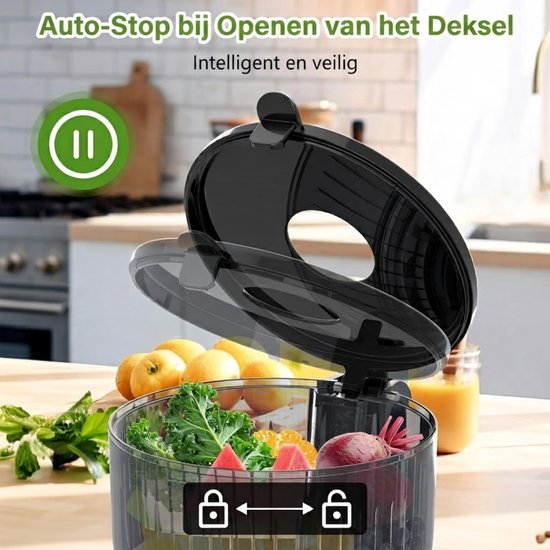 Lìon® Sapcentrifuge - 148 mm - En Groentesapcentrifuge - Slowjuicer - Fruit-Zwart - 16cm x 14cm x 30cm van Lion — afbeelding 3