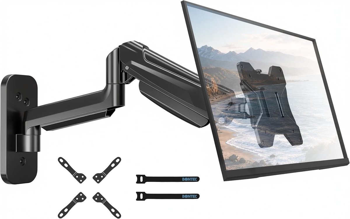 Monitor Muurbeugel 13-42 Inch – Gasveer – Draaibaar & Kantelbaar – Tot 9 kg – VESA 200x200 mm