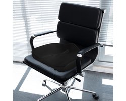 COVREO Zitkussen 44x39x13 cm zwart stof, ergonomisch voor stoel