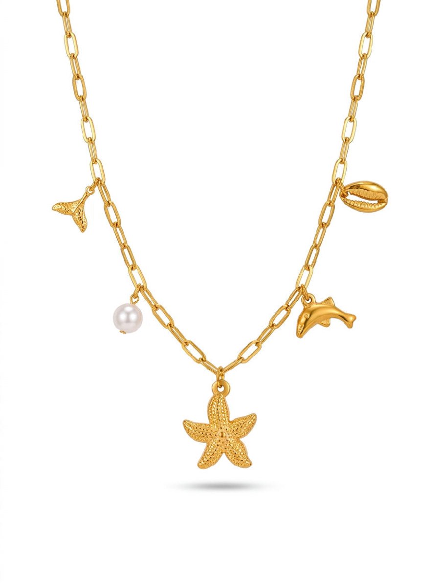 Zeester - Ketting - Gold - Stainless Steel - -