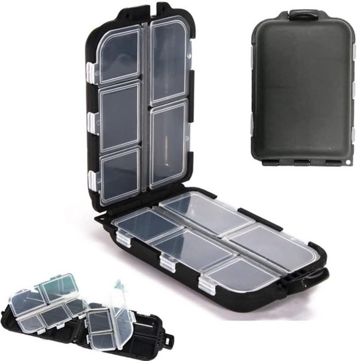 Vistent accessoire - Tackle Box - Opbergmogelijkheden - Blauw - Vissen benodigdheden - Geschikt voor alle vissers - Blauw model Kleine Tackle Box 2 stks Draagbare Case met 10 Compartimenten Opbergdoos voor Vishaken Lokken Baits
