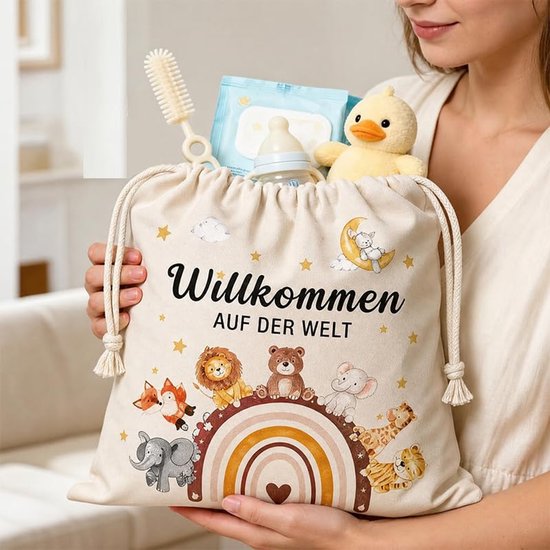 Cadeauset voor geboorte meisje met geschenktas en wenskaart — afbeelding 3