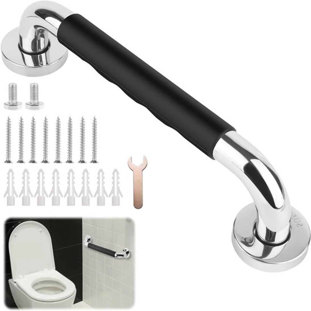 Antislip Badkamer Steunstang 30 cm Voor Gehandicapten, Ouderen en Zwangere Vrouwen