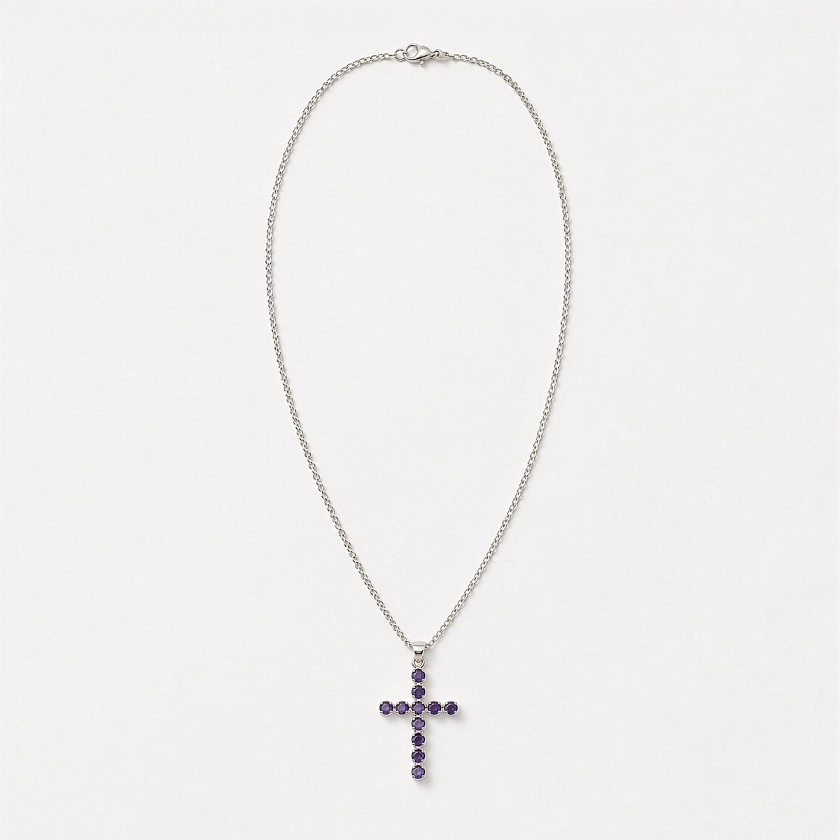 Ioliet Kruisbeeld Hanger – Verzilverd Indiase Devotiehanger met 45 cm Ketting