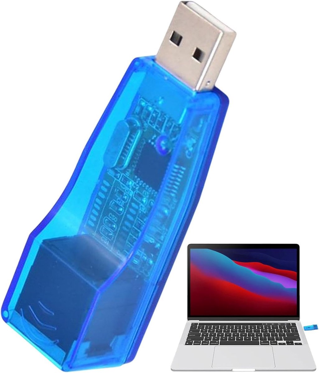 Netwerkadapter - Ethernet WiFi - Draadloze Connectiviteit - Snelle Dataoverdracht - Compact Formaat - Blauw