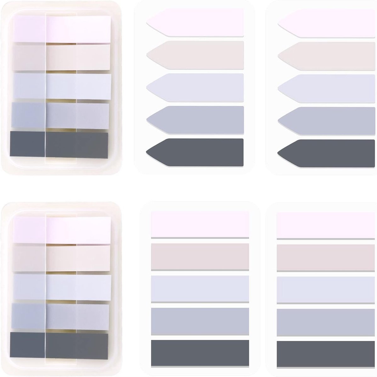Set van 600 zelfklevende indextabs, schrijfbare markeringen voor boeken, documenten en archivering, eenvoudig te verwijderen (kleur Morandi)