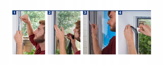 tesa INSECT STOP H&L Fly Screen Premium for Windows - hor met sterke klittenband, verwijderbaar zonder resten, op maat snijden - 170 x 180 cm - antraciet (transparant)