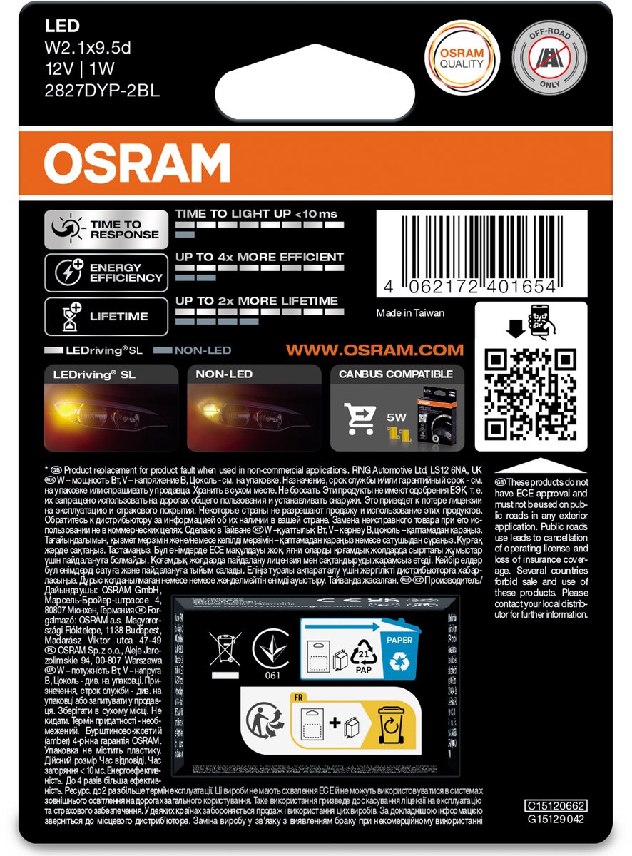 Osram LEDriving Serie - LED Automotielicht - W5W Amber - Retrofit - Energiebesparend – foto 2