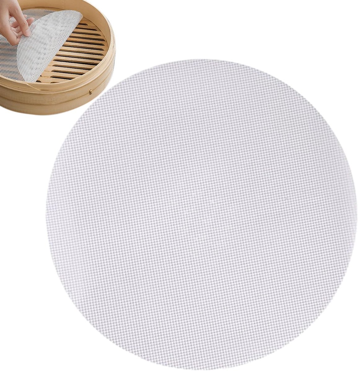 Stoomboot Matten - Non-stick Liners - Keuken Stomen - Efficiënte Stoomcirculatie - 26 cm - Grijs