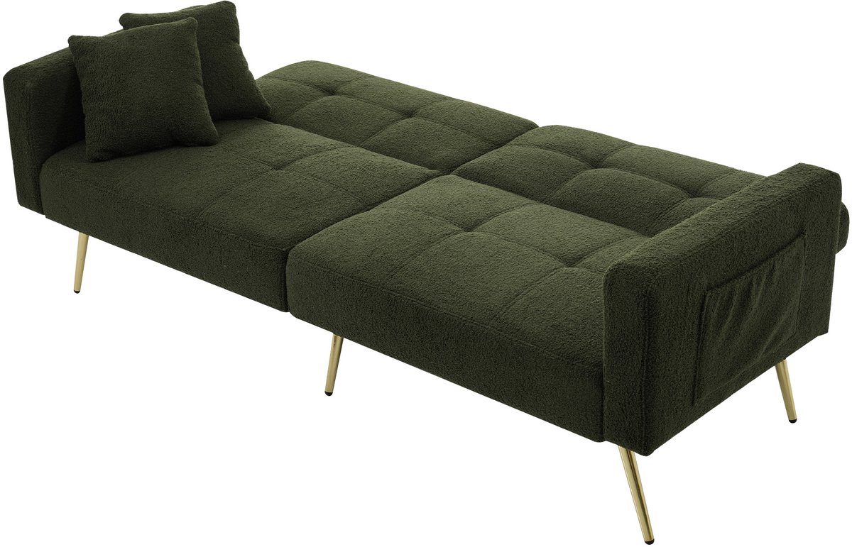 DESMIU Slaapbank 175 x 64 x 72 cm - Verstelbare Rugleuning Met Bedfunctie En Opbergvakken 