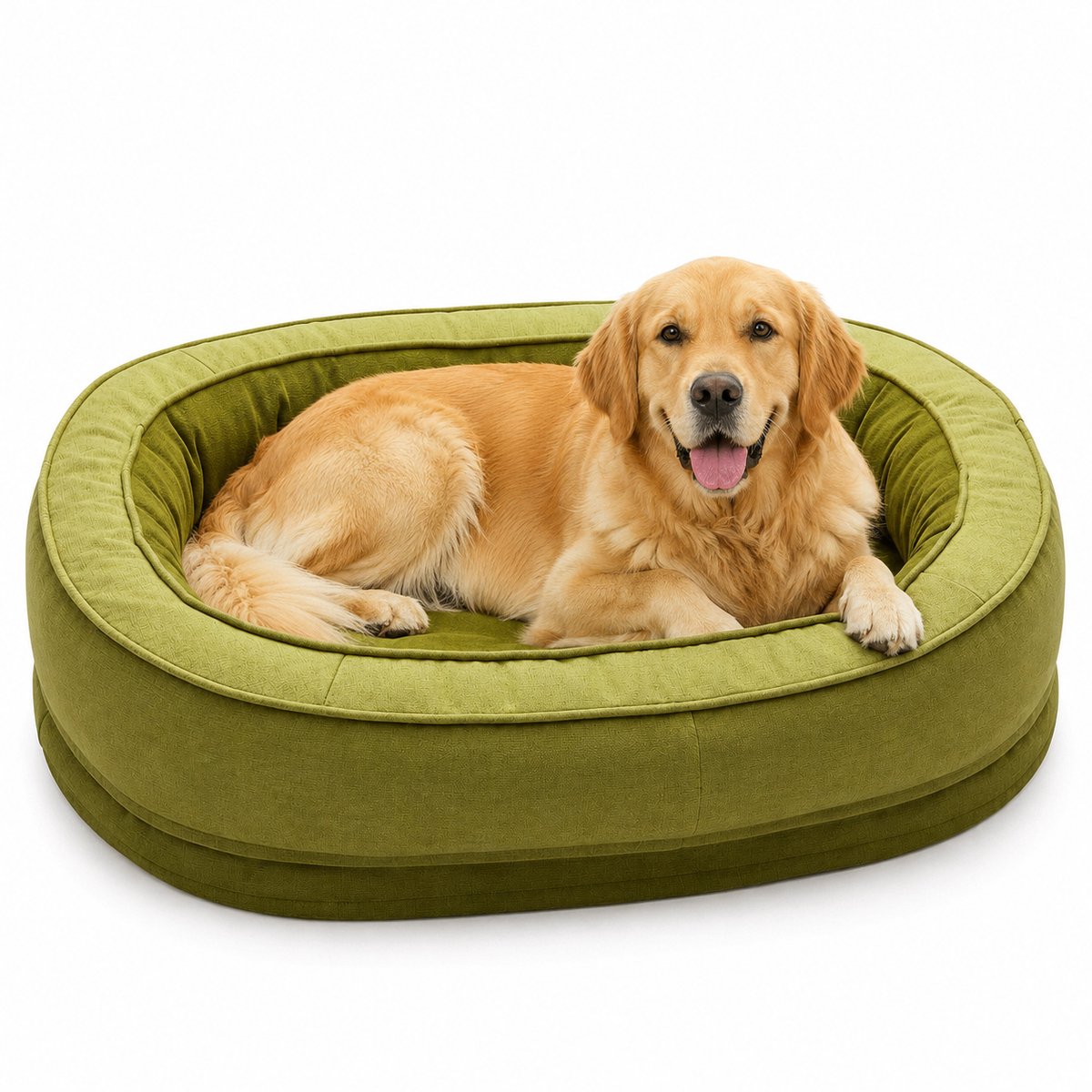 Gloovon® - Orthopedisch Hondenkussen - Luxe Hondenbed - 100 x 70 x 25 cm - Zitkussen & hondenbed - Appelgroen