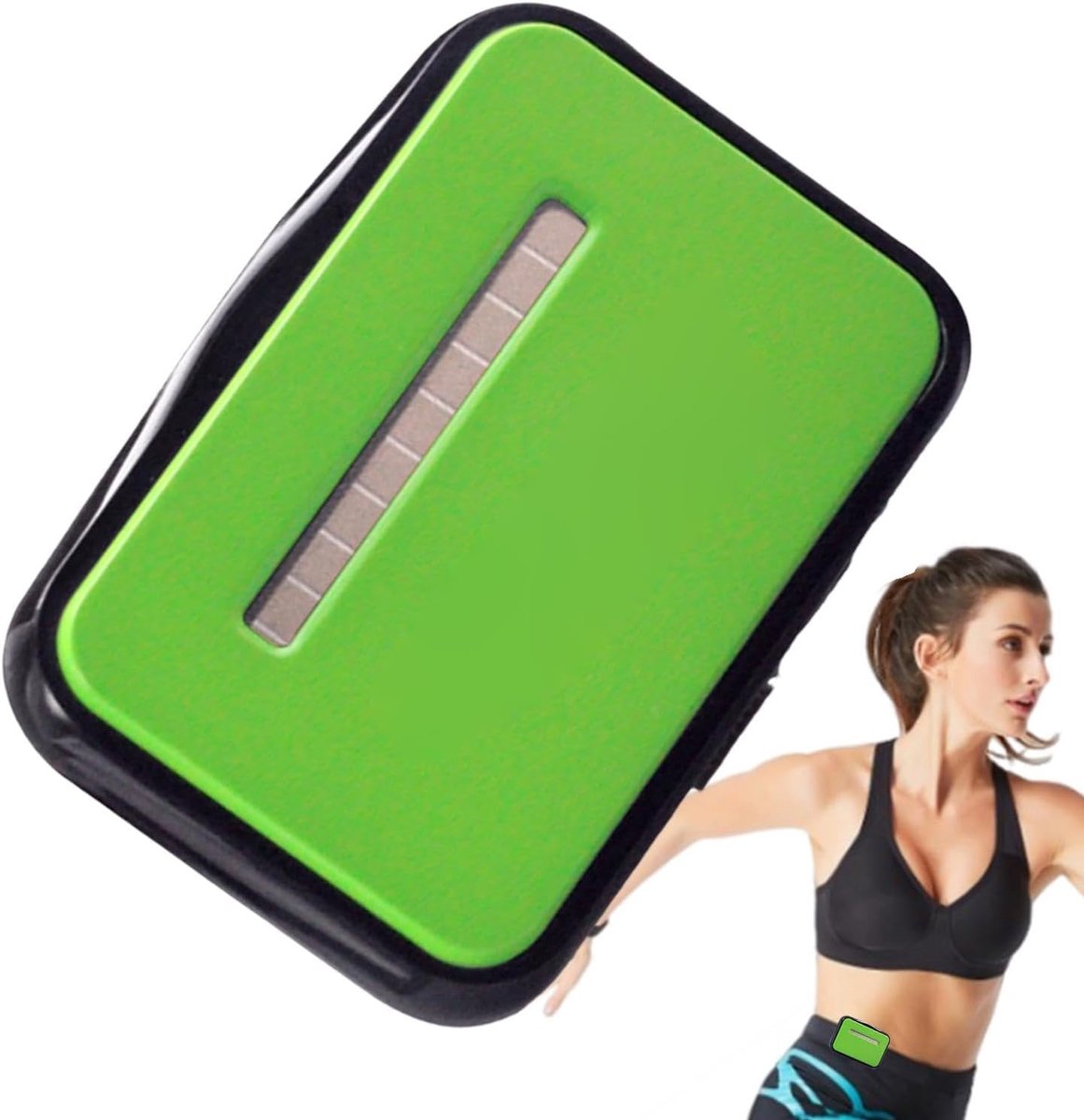 Stappenteller Wandelen - Calorie Tracker - Dagelijkse Fitness - Zonne-energie Aangedreven - Groot LCD - Groen
