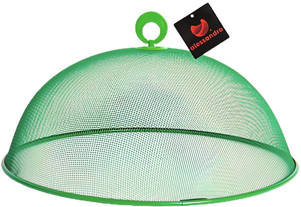 Alessandro Voedselkap - rond - 35 cm - groen- metaal - vliegenkap - tegen insecten - foodcover