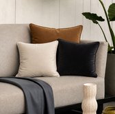 Dutch Decor - KUSSENSET - 3-delig - Velvet Layers - 60x60 cm, 45x45 cm - inclusief binnenkussens - bruin, wit, zwart - Met Ritssluiting – Decoratie set sierussens - Comfortabele kussentjes voor op de Bank