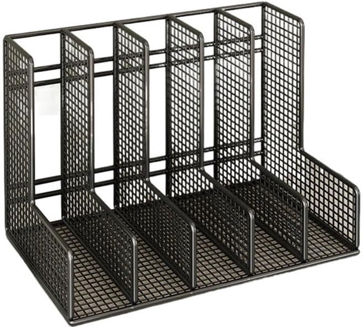 Papieren organisator - Dossierhouder - Bureau organiseren - 5 opbergvakken - 38 x 25 x 25 cm - Zwart