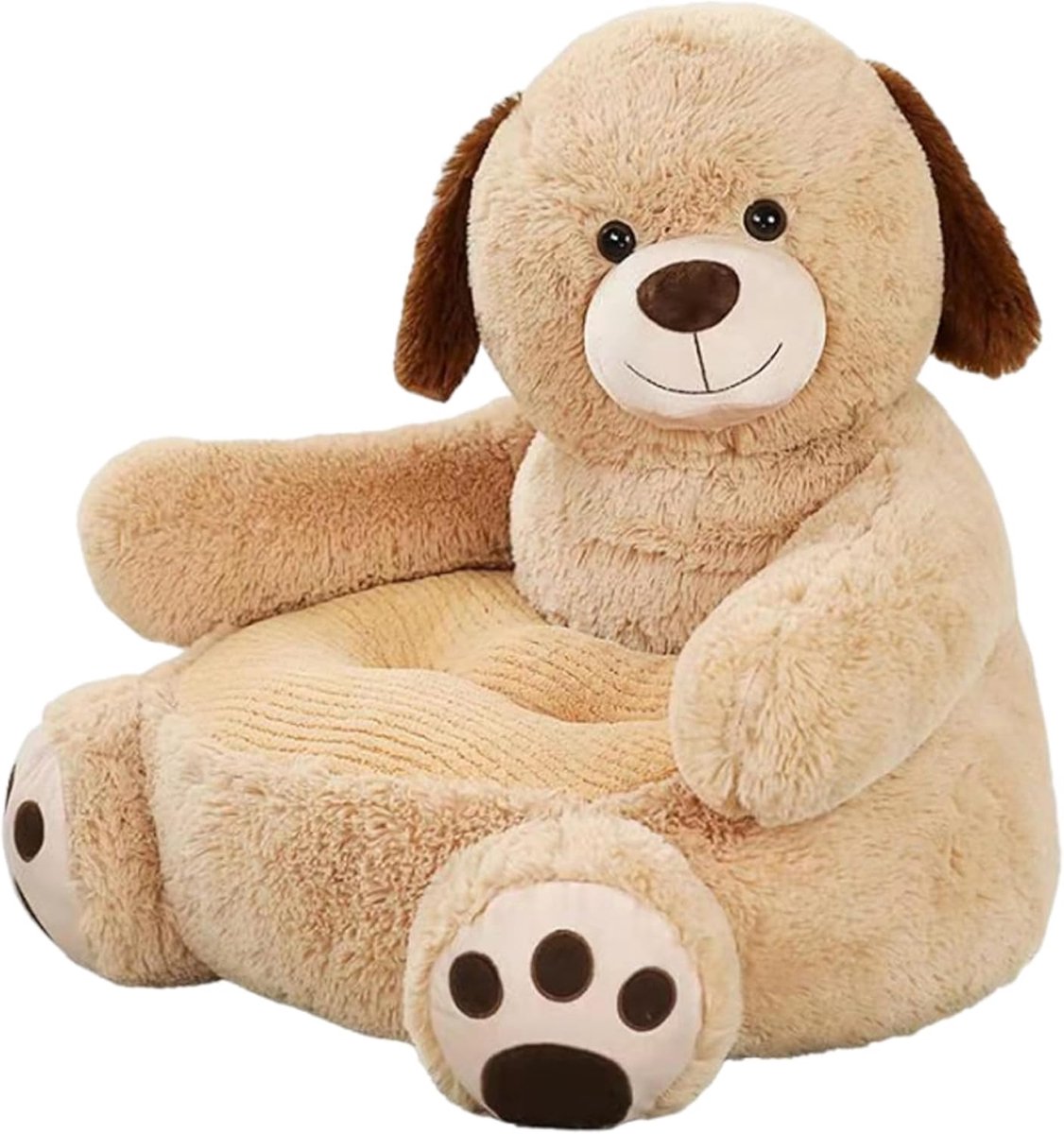 Kinderbank Hondje - Peuterfauteuil Speelbank - Ontspannen en Spelen - Schattig Cartoon Design - 50x50x45 cm - Bruin
