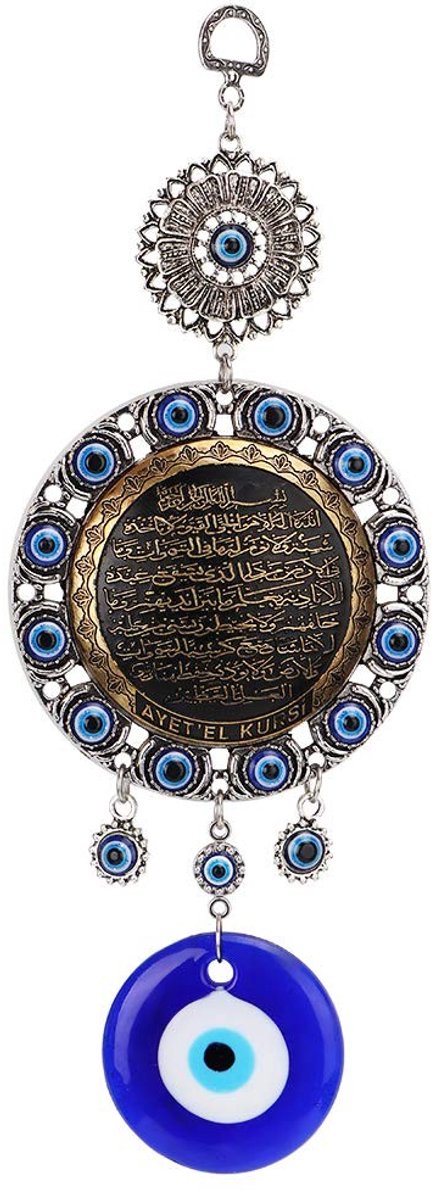 Dailygoods- Amulet Blauwe Glazen Hanger - Turkse Ornament - Boze Oog Talisman - Bescherming tegen Slechte Energie - Handgemaakt Design - Geluk Brengen - Geluksamulet